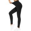 imageTHE GYM PEOPLE Thick High Waist Yoga Pants with Pockets Tummy Control Workout Running Yoga Leggings for WomenBlack