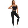imageTHE GYM PEOPLE Thick High Waist Yoga Pants with Pockets Tummy Control Workout Running Yoga Leggings for WomenBlack
