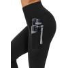 imageTHE GYM PEOPLE Thick High Waist Yoga Pants with Pockets Tummy Control Workout Running Yoga Leggings for WomenBlack