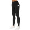 imageTHE GYM PEOPLE Thick High Waist Yoga Pants with Pockets Tummy Control Workout Running Yoga Leggings for WomenBlack