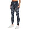 imageTHE GYM PEOPLE Thick High Waist Yoga Pants with Pockets Tummy Control Workout Running Yoga Leggings for WomenBlackwhitedarkgreen