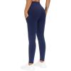 imageTHE GYM PEOPLE Thick High Waist Yoga Pants with Pockets Tummy Control Workout Running Yoga Leggings for WomenBlue