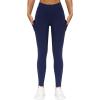 imageTHE GYM PEOPLE Thick High Waist Yoga Pants with Pockets Tummy Control Workout Running Yoga Leggings for WomenBlue