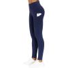 imageTHE GYM PEOPLE Thick High Waist Yoga Pants with Pockets Tummy Control Workout Running Yoga Leggings for WomenBlue