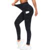 imageTHE GYM PEOPLE Thick High Waist Yoga Pants with Pockets Tummy Control Workout Running Yoga Leggings for WomenBlueDark GreyBlack