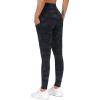 imageTHE GYM PEOPLE Thick High Waist Yoga Pants with Pockets Tummy Control Workout Running Yoga Leggings for WomenBlueDark GreyBlack