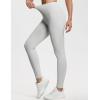 imageTHE GYM PEOPLE Thick High Waist Yoga Pants with Pockets Tummy Control Workout Running Yoga Leggings for WomenBright Grey