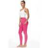 imageTHE GYM PEOPLE Thick High Waist Yoga Pants with Pockets Tummy Control Workout Running Yoga Leggings for WomenBright Pink