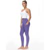 imageTHE GYM PEOPLE Thick High Waist Yoga Pants with Pockets Tummy Control Workout Running Yoga Leggings for WomenBright Purple