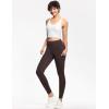 imageTHE GYM PEOPLE Thick High Waist Yoga Pants with Pockets Tummy Control Workout Running Yoga Leggings for WomenBrown