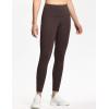imageTHE GYM PEOPLE Thick High Waist Yoga Pants with Pockets Tummy Control Workout Running Yoga Leggings for WomenBrown