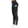 imageTHE GYM PEOPLE Thick High Waist Yoga Pants with Pockets Tummy Control Workout Running Yoga Leggings for WomenCharcoal Grey