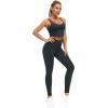 imageTHE GYM PEOPLE Thick High Waist Yoga Pants with Pockets Tummy Control Workout Running Yoga Leggings for WomenCharcoal Grey