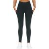 imageTHE GYM PEOPLE Thick High Waist Yoga Pants with Pockets Tummy Control Workout Running Yoga Leggings for WomenCharcoal Grey