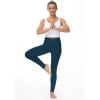 imageTHE GYM PEOPLE Thick High Waist Yoga Pants with Pockets Tummy Control Workout Running Yoga Leggings for WomenDark Blue Green