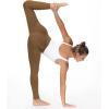 imageTHE GYM PEOPLE Thick High Waist Yoga Pants with Pockets Tummy Control Workout Running Yoga Leggings for WomenDark Brown