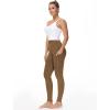 imageTHE GYM PEOPLE Thick High Waist Yoga Pants with Pockets Tummy Control Workout Running Yoga Leggings for WomenDark Brown
