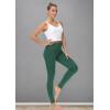 imageTHE GYM PEOPLE Thick High Waist Yoga Pants with Pockets Tummy Control Workout Running Yoga Leggings for WomenDark Green