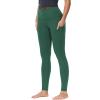 imageTHE GYM PEOPLE Thick High Waist Yoga Pants with Pockets Tummy Control Workout Running Yoga Leggings for WomenDark Green