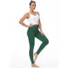 imageTHE GYM PEOPLE Thick High Waist Yoga Pants with Pockets Tummy Control Workout Running Yoga Leggings for WomenDark Green