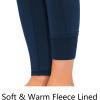imageTHE GYM PEOPLE Thick High Waist Yoga Pants with Pockets Tummy Control Workout Running Yoga Leggings for WomenFleece Blue