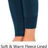 imageTHE GYM PEOPLE Thick High Waist Yoga Pants with Pockets Tummy Control Workout Running Yoga Leggings for WomenFleece Dark Blue Green