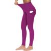 imageTHE GYM PEOPLE Thick High Waist Yoga Pants with Pockets Tummy Control Workout Running Yoga Leggings for WomenFuchsia