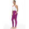 imageTHE GYM PEOPLE Thick High Waist Yoga Pants with Pockets Tummy Control Workout Running Yoga Leggings for WomenFuchsia