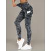 imageTHE GYM PEOPLE Thick High Waist Yoga Pants with Pockets Tummy Control Workout Running Yoga Leggings for WomenGray Marble