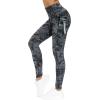 imageTHE GYM PEOPLE Thick High Waist Yoga Pants with Pockets Tummy Control Workout Running Yoga Leggings for WomenGray Marble
