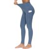 imageTHE GYM PEOPLE Thick High Waist Yoga Pants with Pockets Tummy Control Workout Running Yoga Leggings for WomenGrey Blue