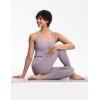 imageTHE GYM PEOPLE Thick High Waist Yoga Pants with Pockets Tummy Control Workout Running Yoga Leggings for WomenGrey Purple