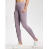 imageTHE GYM PEOPLE Thick High Waist Yoga Pants with Pockets Tummy Control Workout Running Yoga Leggings for WomenGrey Purple