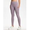 imageTHE GYM PEOPLE Thick High Waist Yoga Pants with Pockets Tummy Control Workout Running Yoga Leggings for WomenGrey Purple