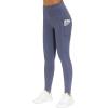 imageTHE GYM PEOPLE Thick High Waist Yoga Pants with Pockets Tummy Control Workout Running Yoga Leggings for WomenInk Blue