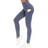 imageTHE GYM PEOPLE Thick High Waist Yoga Pants with Pockets Tummy Control Workout Running Yoga Leggings for WomenInk Blue