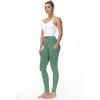 imageTHE GYM PEOPLE Thick High Waist Yoga Pants with Pockets Tummy Control Workout Running Yoga Leggings for WomenLight Green