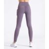 imageTHE GYM PEOPLE Thick High Waist Yoga Pants with Pockets Tummy Control Workout Running Yoga Leggings for WomenLight Purple