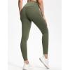 imageTHE GYM PEOPLE Thick High Waist Yoga Pants with Pockets Tummy Control Workout Running Yoga Leggings for WomenOlive Green