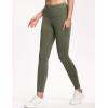 imageTHE GYM PEOPLE Thick High Waist Yoga Pants with Pockets Tummy Control Workout Running Yoga Leggings for WomenOlive Green