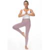 imageTHE GYM PEOPLE Thick High Waist Yoga Pants with Pockets Tummy Control Workout Running Yoga Leggings for WomenPale Purple