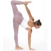 imageTHE GYM PEOPLE Thick High Waist Yoga Pants with Pockets Tummy Control Workout Running Yoga Leggings for WomenPale Purple