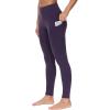 imageTHE GYM PEOPLE Thick High Waist Yoga Pants with Pockets Tummy Control Workout Running Yoga Leggings for WomenPurple