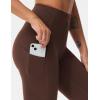 imageTHE GYM PEOPLE Thick High Waist Yoga Pants with Pockets Tummy Control Workout Running Yoga Leggings for WomenRed Brown