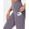 imageTHE GYM PEOPLE Thick High Waist Yoga Pants with Pockets Tummy Control Workout Running Yoga Leggings for WomenVintage Purple