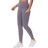 imageTHE GYM PEOPLE Thick High Waist Yoga Pants with Pockets Tummy Control Workout Running Yoga Leggings for WomenVintage Purple
