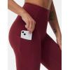 imageTHE GYM PEOPLE Thick High Waist Yoga Pants with Pockets Tummy Control Workout Running Yoga Leggings for WomenWine Red