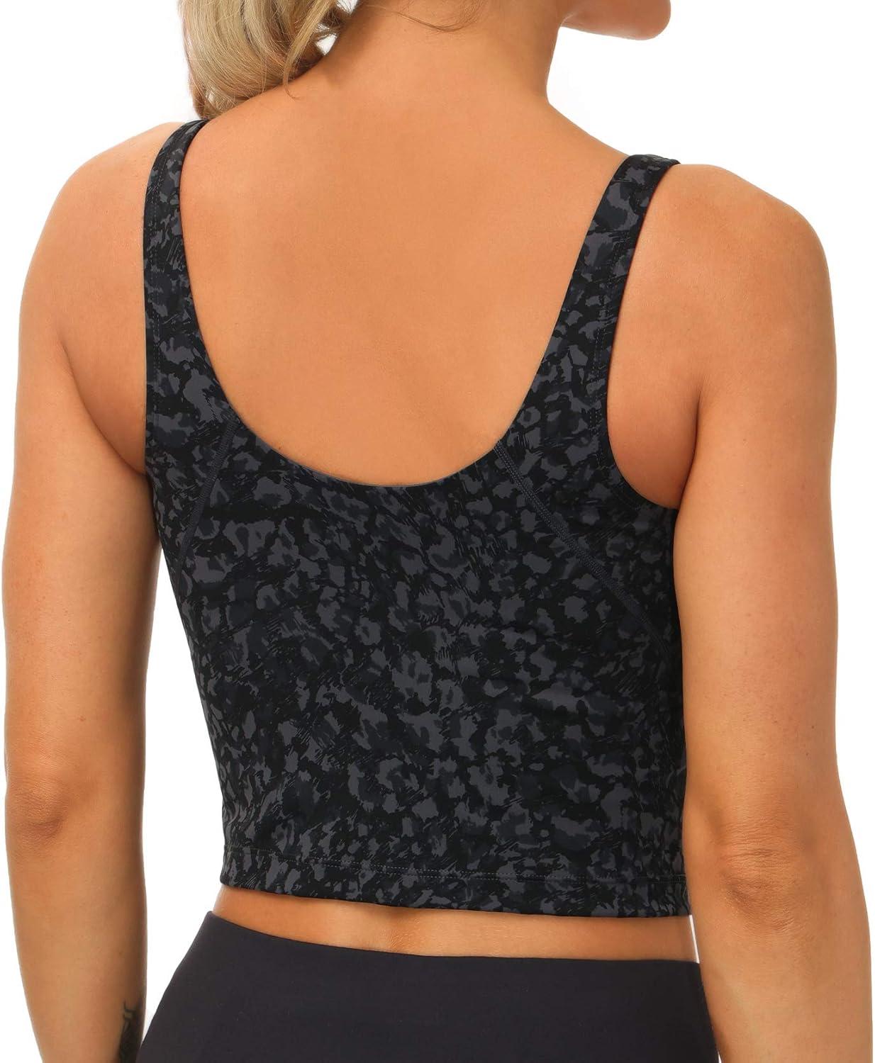 imageTHE GYM PEOPLE Womens Sports Bra Longline Wirefree Padded with Medium SupportGraffiti