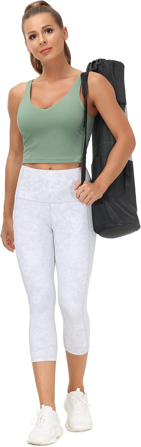 imageTHE GYM PEOPLE Womens Sports Bra Longline Wirefree Padded with Medium SupportJasmine Green