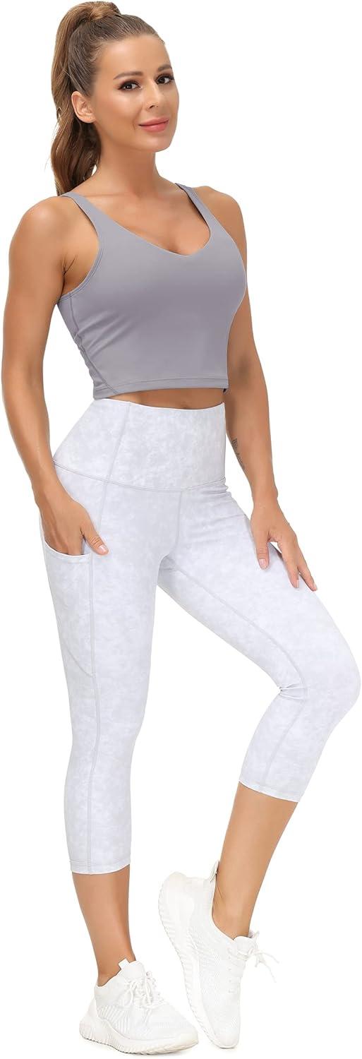 imageTHE GYM PEOPLE Womens Sports Bra Longline Wirefree Padded with Medium SupportLavender Grey